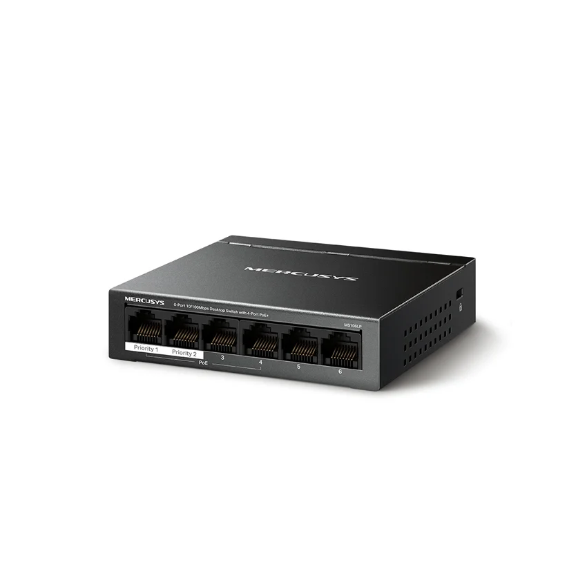 Switch PoE+ Mercusys MS106LP 6 cổng 10/100Mbps chính hãng